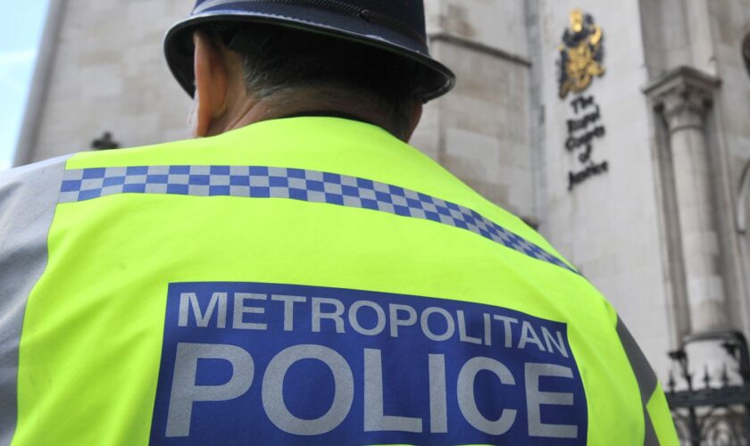 File photo dated 02/03/17 of a Metropolitan Police Service (MPS) officer outside the Royal Courts of Justice in central London. According to a report by Metropolitan Police Commissioner Sir Mark Rowley, Britain's biggest police force is heading for its lowest staffing levels in a decade by March next year, partly due to inadequate funding and low recruitment. Issue date: Tuesday June 4, 2024.