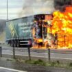 M62 and M60 rush hour chaos as HGV lorry catches fire - while carrying sawdust