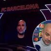 Fans claim 'this can't be real' as Pep Guardiola sings during bizarre appearance at Barcelona's 125th anniversary gala - all while sporting scar from Feyenoord collapse