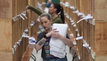 Counting takes place at Nemo Rangers GAA Club in Cork, after voters went to the polls to elect 174 TDs across 43 constituencies during the General Election. Picture date: Saturday November 30, 2024.