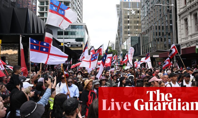 35,000 arrive at New Zealand parliament to protest against controversial Māori treaty bill – live