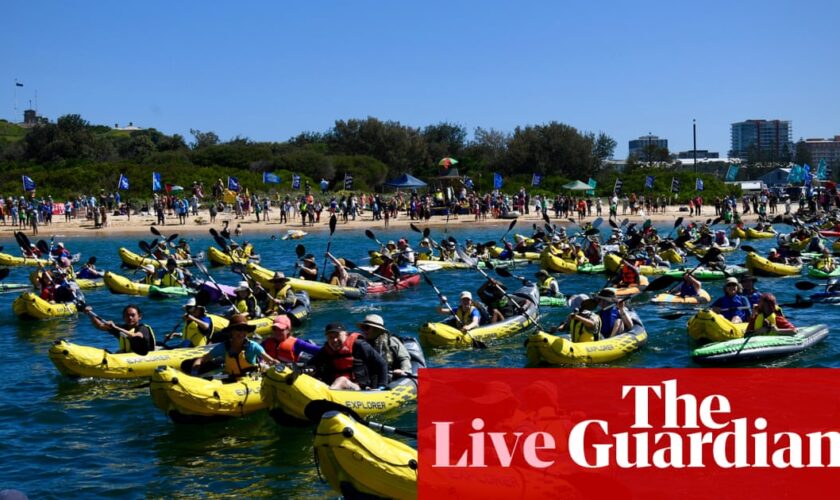 Australia news live: ‘protestival’ to start in Newcastle harbour; thousands to rally against domestic violence