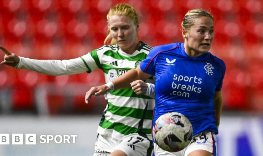 Celtic's Morgan Cross and Rangers' Katie Wilkinson