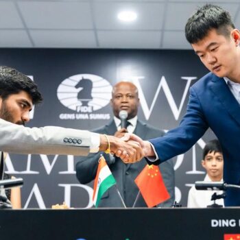 Chess: India's Gukesh levels score with white win over Ding