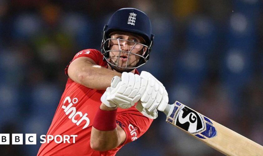 England's Liam Livingstone bats against West Indies in St Lucia