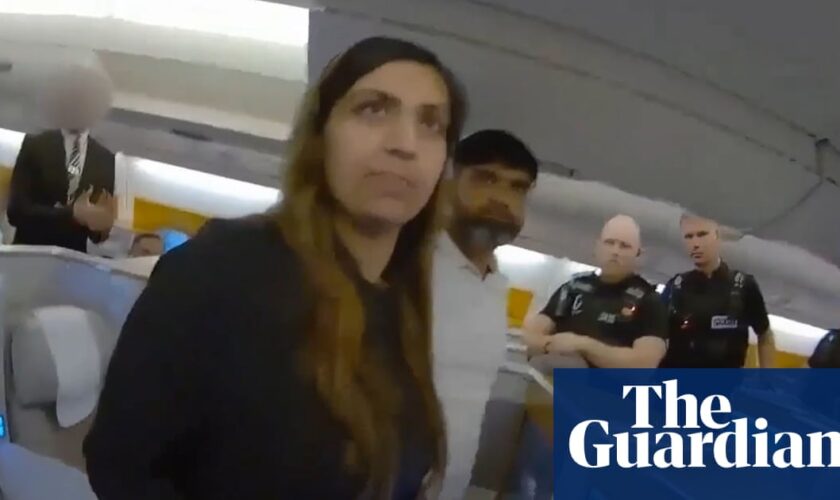 Footage shows arrest of Sara Sharif’s alleged killers on plane from Pakistan