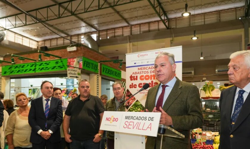 José Luis Sanz visita el Mercado de Pino Montano para incentivar el pequeño comercio en Sevilla