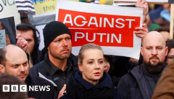 Keep protesting, says Navalny's widow at Berlin march