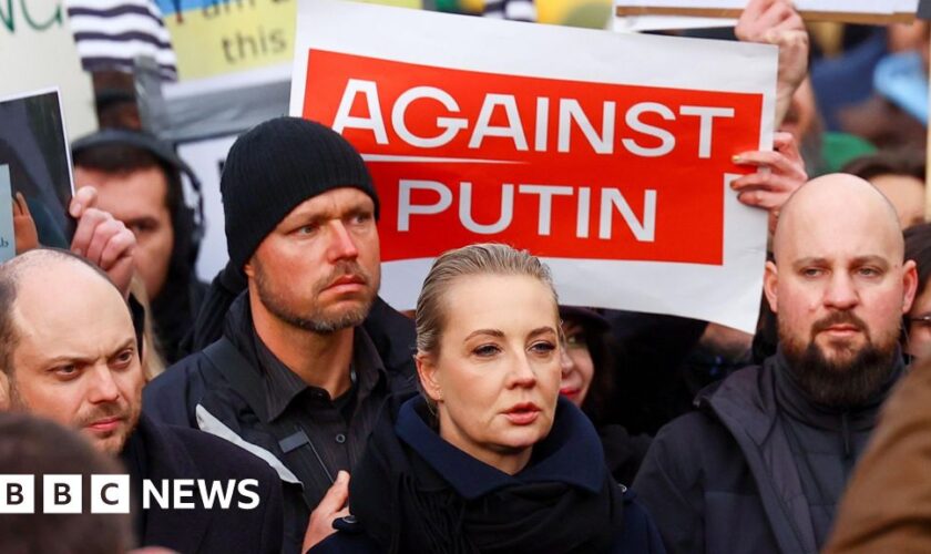 Keep protesting, says Navalny's widow at Berlin march