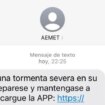 La AEMET alerta de la última estafa que suplanta su identidad: «Si recibes un mensaje similar, no abras el enlace»