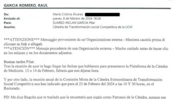 "Me dice Begoña que te traslade que le encantaría que sigáis como Patronos de la Cátedra": los correos de una alto cargo de Moncloa al servicio de la mujer del presidente