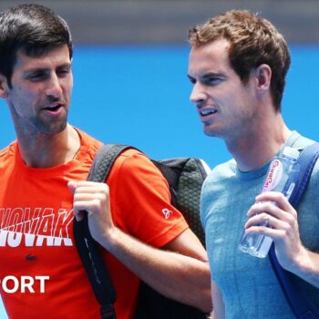 Novak Djokovic and Andy Murray at the Australian Open in 2019