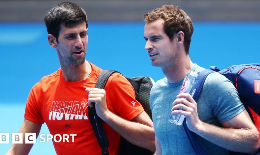 Novak Djokovic and Andy Murray at the Australian Open in 2019