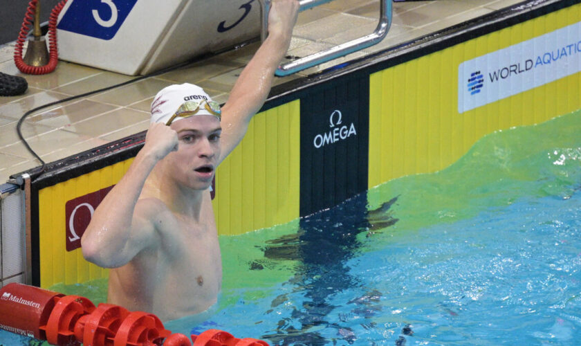 Natation : une nouvelle victoire pour Léon Marchand à Singapour, pas de record du monde