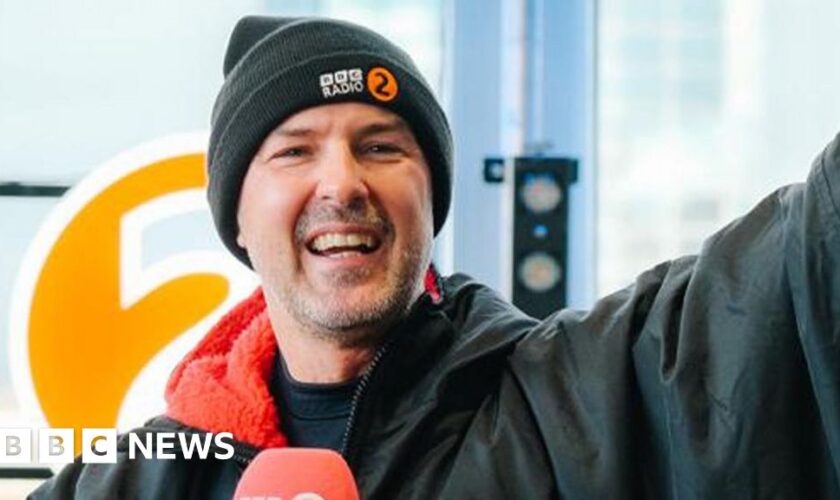 Paddy McGuinness completes Children in Need cycle challenge on kids' bike