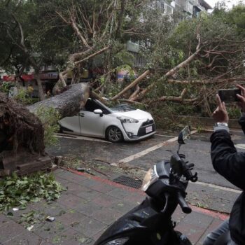 Taiwan deals with aftermath of Typhoon Kong-rey as it moves north