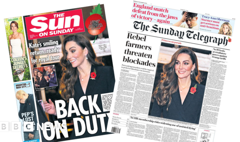 The Papers: Kate 'back on duty' and tax hike 'backlash'