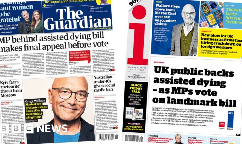 The Papers:  MPs in 'once-in-a-decade vote' and Wallace accused over comments