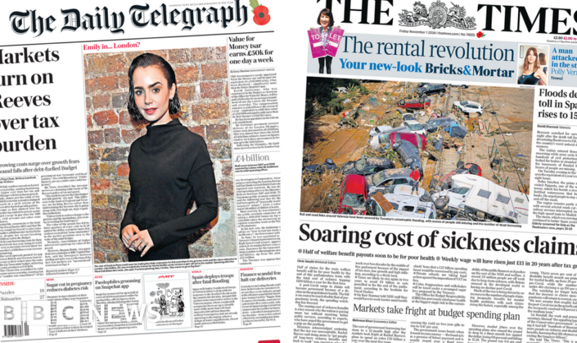 The Papers: 'Markets turn on Reeves' and 'soaring cost of sickness claims'