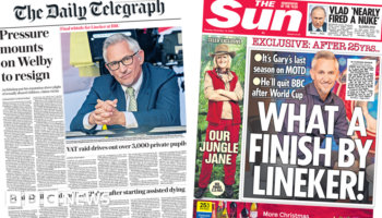 The Papers: 'Pressure mounts on Welby' and Lineker to leave MOTD