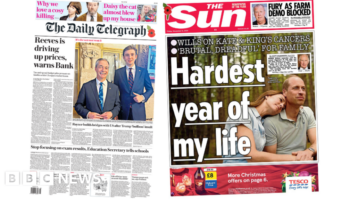 The Papers: 'Reeves is driving up prices' and William's 'hardest year'