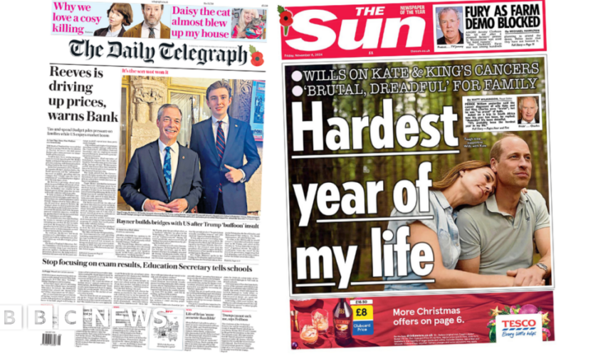 The Papers: 'Reeves is driving up prices' and William's 'hardest year'