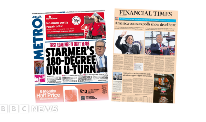 The Papers: 'Starmer's uni U-turn' and 'Polls show dead heat'