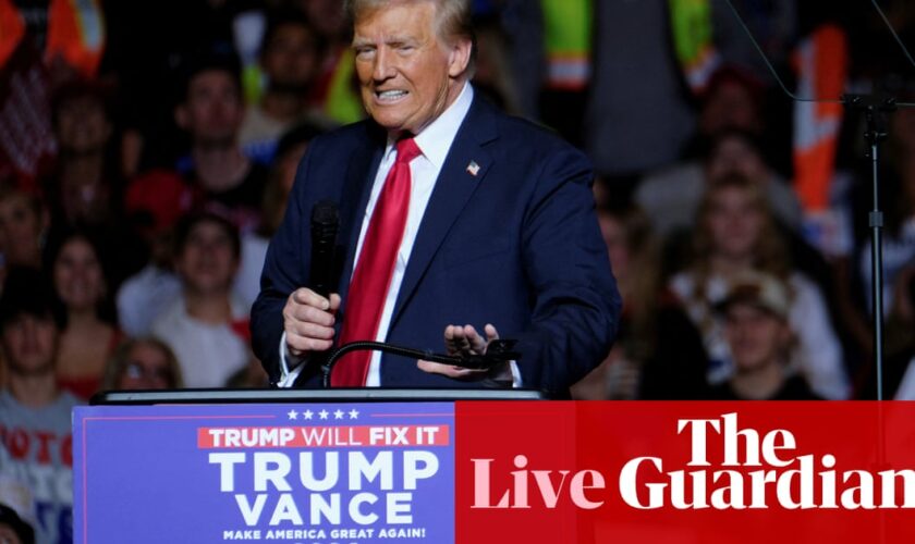 US election live: Trump repeats attack on Liz Cheney as campaign enters final days