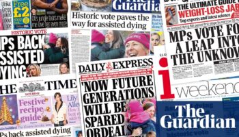 ‘Historic step’: what the UK papers say after landmark vote on assisted dying