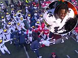 Massive fight breaks out between Michigan and Ohio State players as rivalry game ends in 'classless' violent scenes