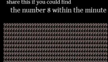 Only the very cleverest can find the number 8 in a sea of 9s in less than a minute