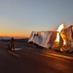 Truck carrying 44,000 pounds of chickpeas catches fire in Death Valley