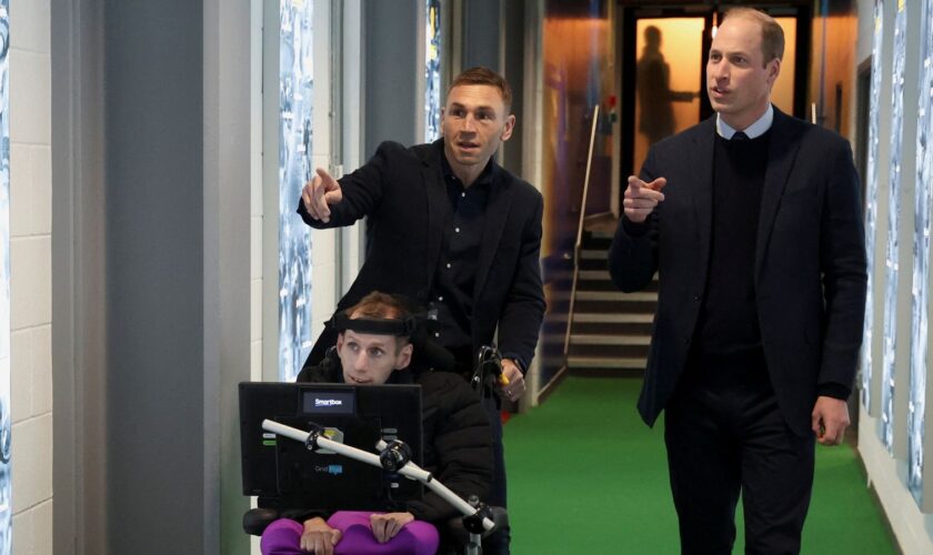 File photo dated 11/1/2024 of the Prince of Wales (right) meets Rob Burrow (left) and Kevin Sinfield during a visit to Headingley Stadium, Leeds. Pic: Phil Noble/PA Wire