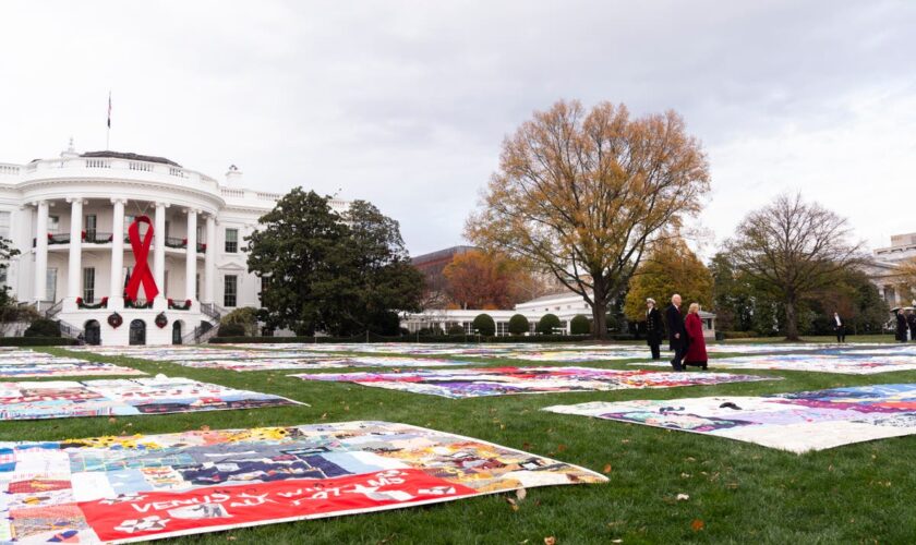 Biden has AIDS Memorial Quilt at White House to observe World AIDS Day