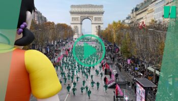 Pour « Squid Game » saison 2, un terrain géant de « 1, 2, 3, Soleil » installé sur les Champs-Élysées