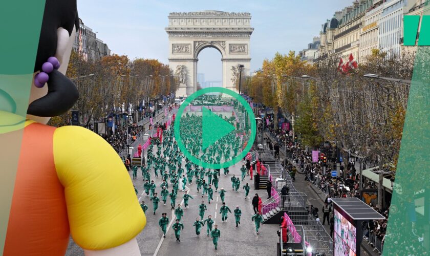 Pour « Squid Game » saison 2, un terrain géant de « 1, 2, 3, Soleil » installé sur les Champs-Élysées