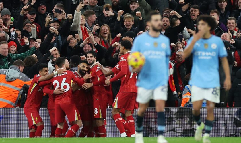 Liverpool v Manchester City LIVE: Result and reaction after leaders pile more misery on Pep Guardiola’s side