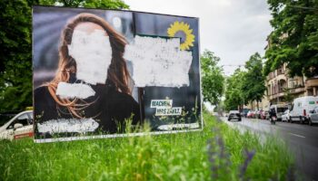 Wahlplakate - wie hier eines der Grünen zur Europawahl - wurden 2024 häufig beschädigt. (Archivbild) Foto: Michael Kappeler/dpa