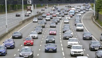 Cars queueing on the M25. Pic: PA