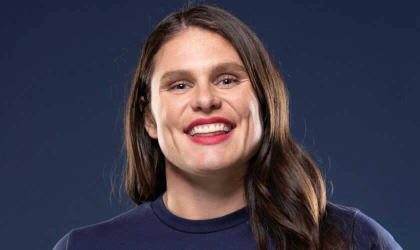 U.S. rugby player Ilona Maher poses for a portrait during the Team USA media summit ahead of the Paris Olympics and Paralympics, at an event in New York, U.S., April 15, 2024. REUTERS/Andrew Kelly