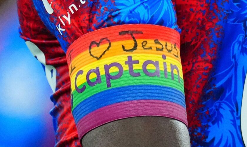 Premier League club captain 'reminded' after 'I love Jesus' message written on rainbow armband