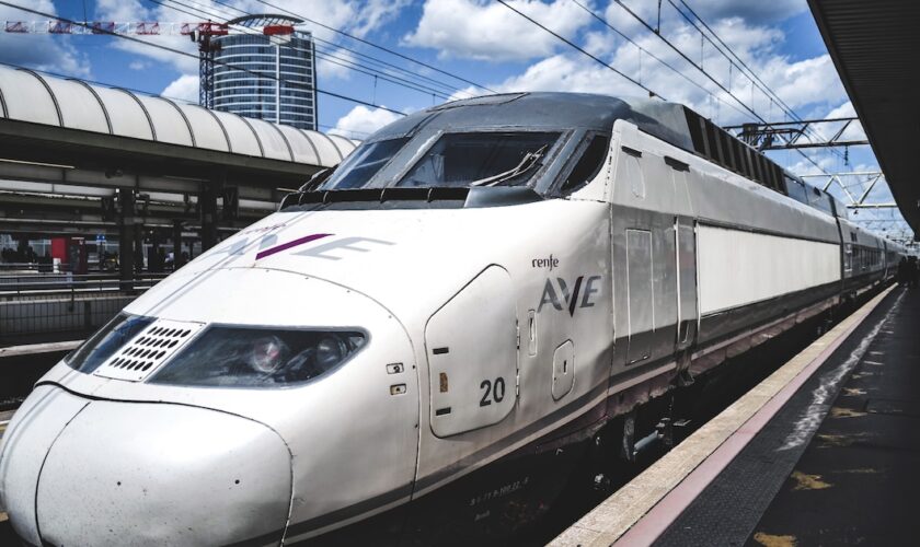 Un train de la Renfe dans la gare de Lyon Part Dieu le 6 juillet 2023