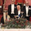 King hosts Emir of Qatar at state banquet - with Beckhams among the famous faces in attendance