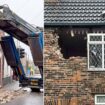 Woman in lucky escape as 46-tonne lorry ploughs through front of her home