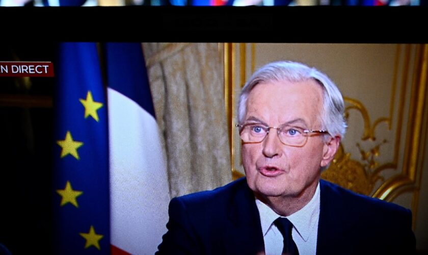 Le Premier ministre Michel Barnier lors d'une interview télévisée le 3 décembre 2024