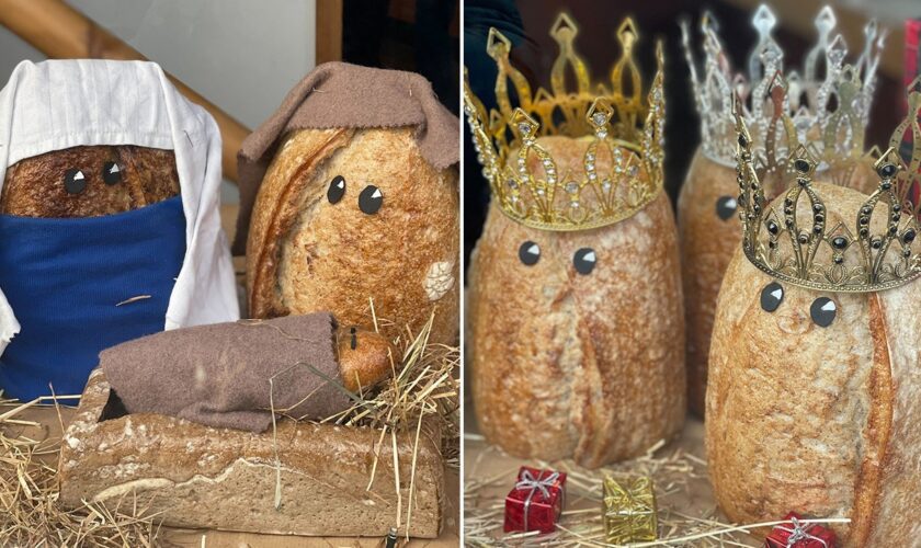 Bakery honors Christmas by recreating Nativity scene: 'Bread of life made from bread'