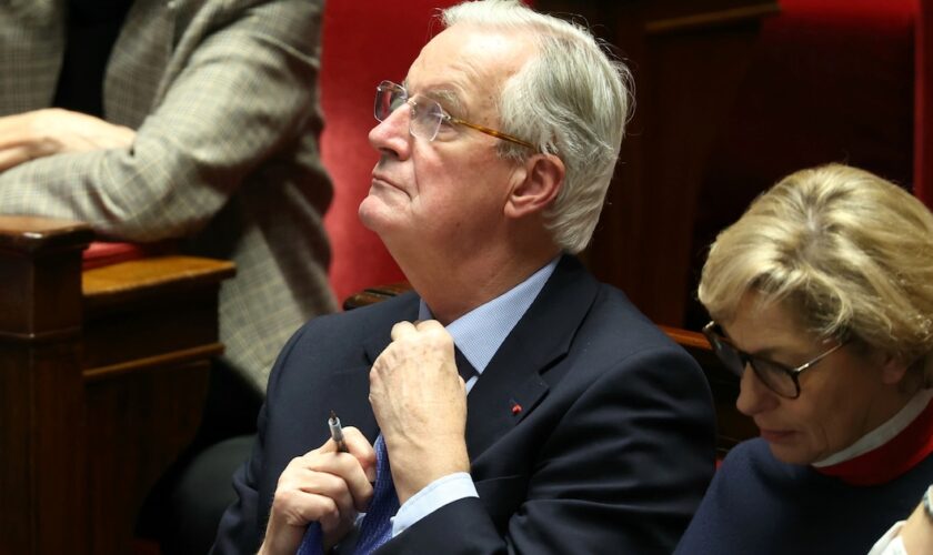 Michel Barnier à l'Assemblée nationale, à Paris, le 4 décembre 2024