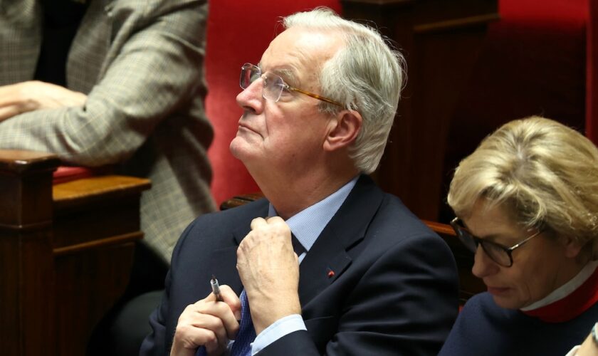 Michel Barnier à l'Assemblée nationale, à Paris, le 4 décembre 2024