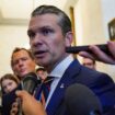 Mr Hegseth was swarmed by reporters at the Capitol on Wednesday. Pic: AP