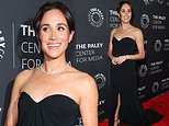 Meghan Markle dazzles in diamonds and strapless gown for solo red carpet appearance at Hollywood gala